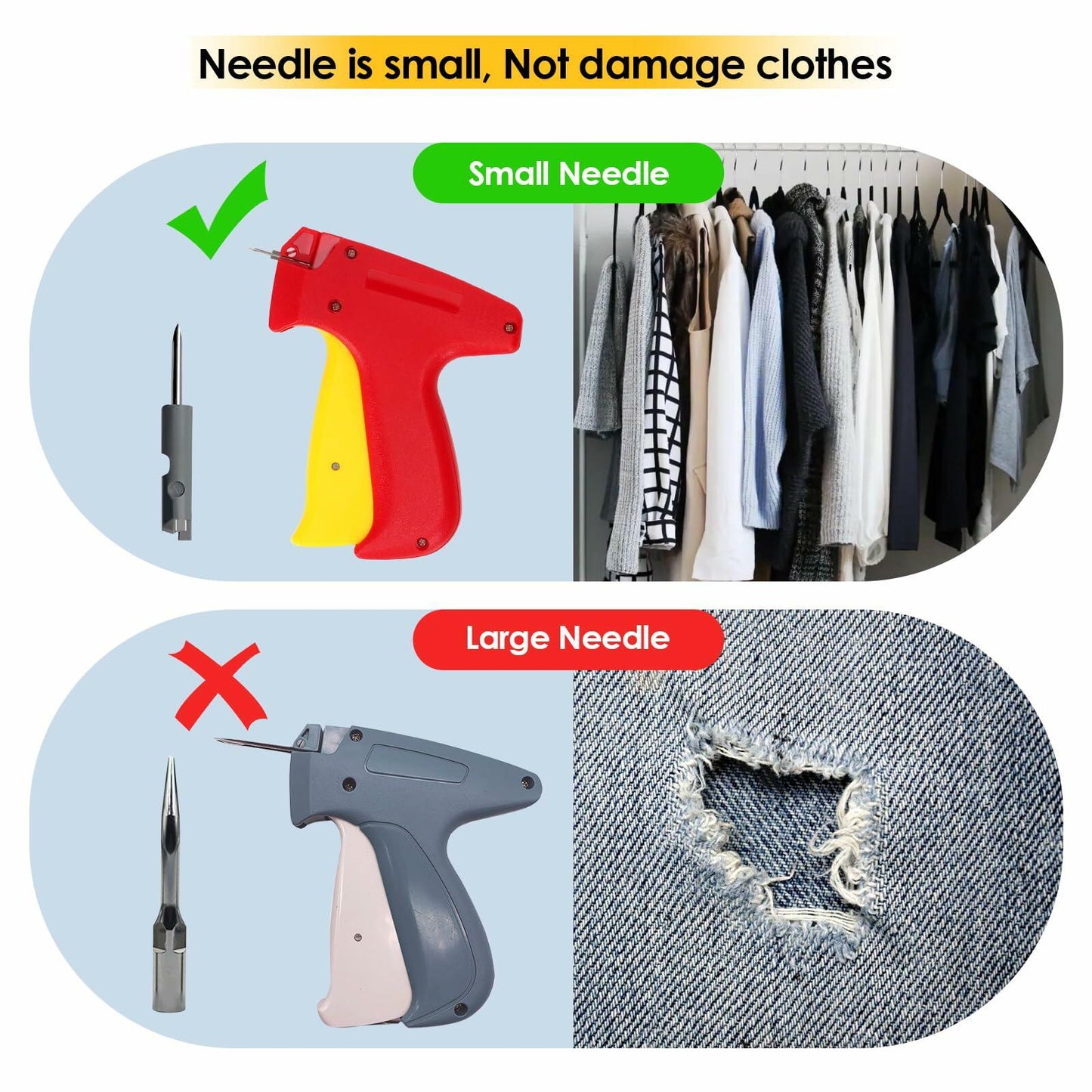 HUIJUTCHEN Mini Stitch Gun for Clothes with 2 Needles 1500 Black & White