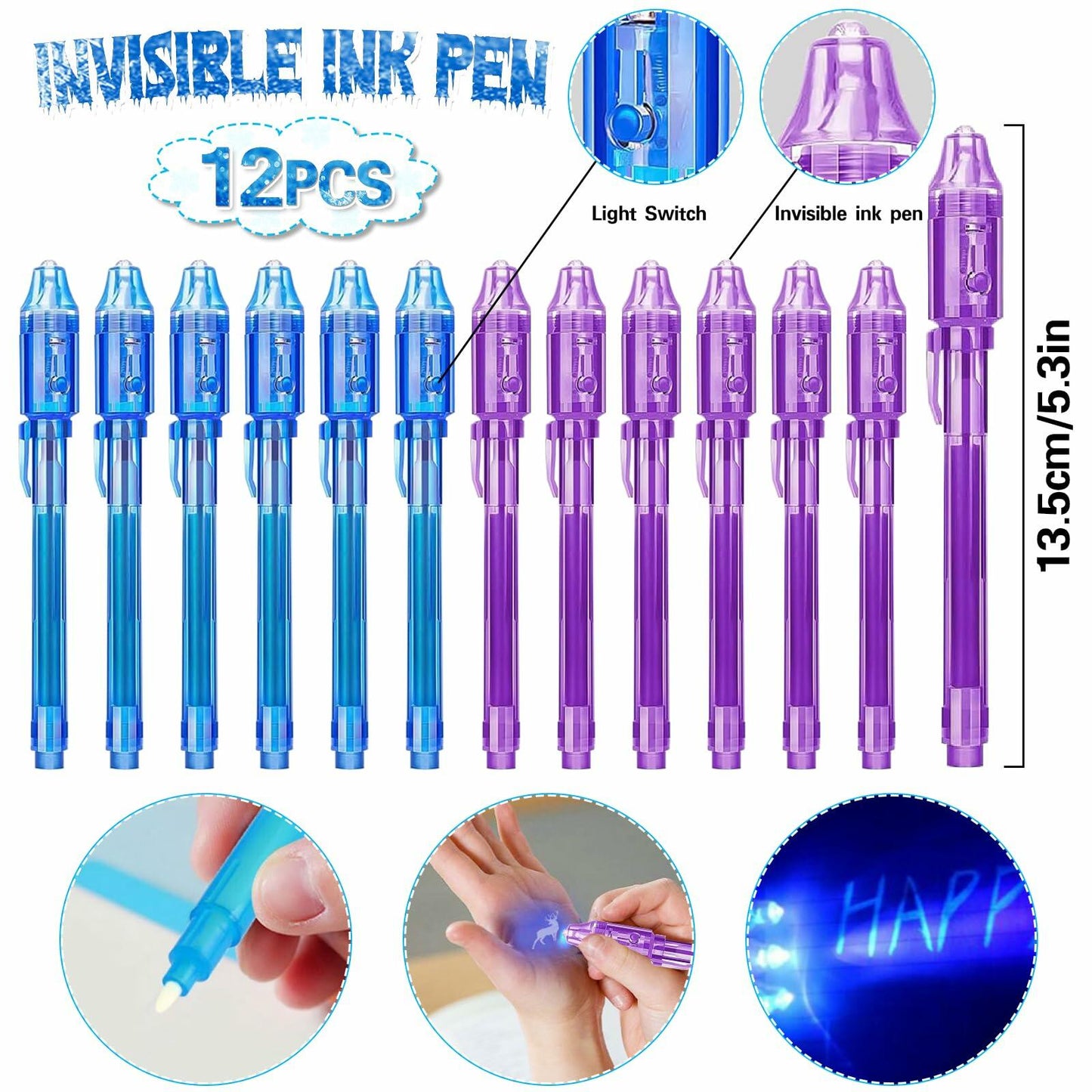 U-PTYTM Snowflake Birthday Party Favors Set Kids Girl Winter 12pcs Purple Blue