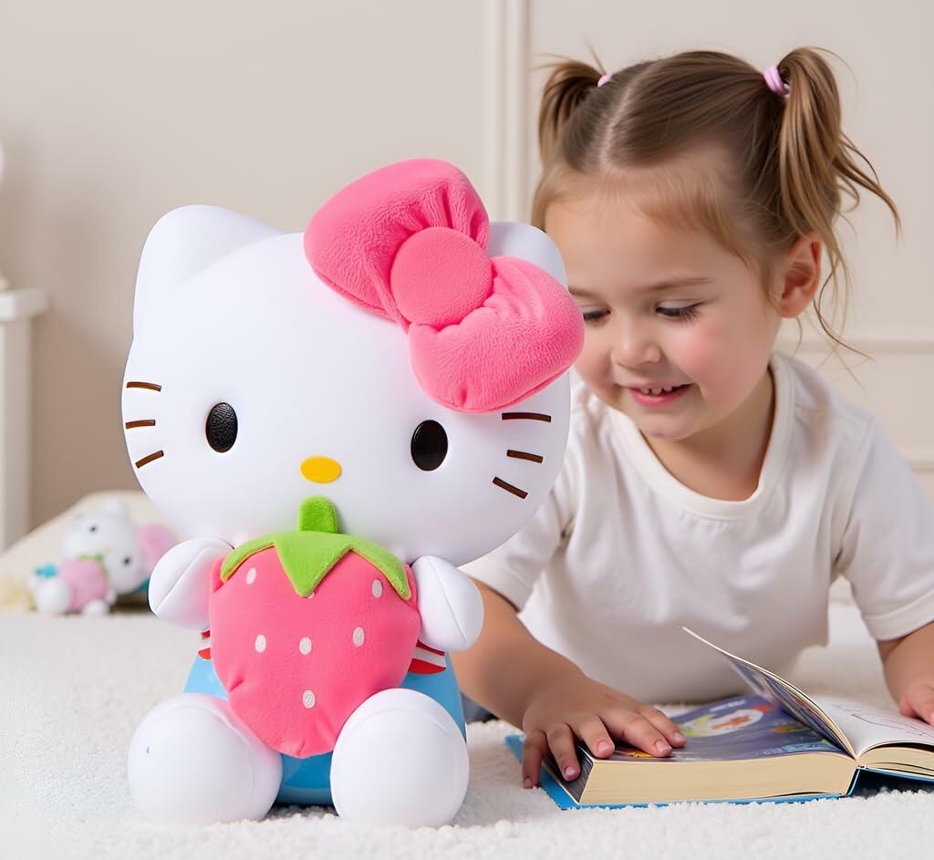 AlphaDesignLuxe Pink Kitty Plush Toy Soft Stuffed Animal Cat Plush Size 17.5"