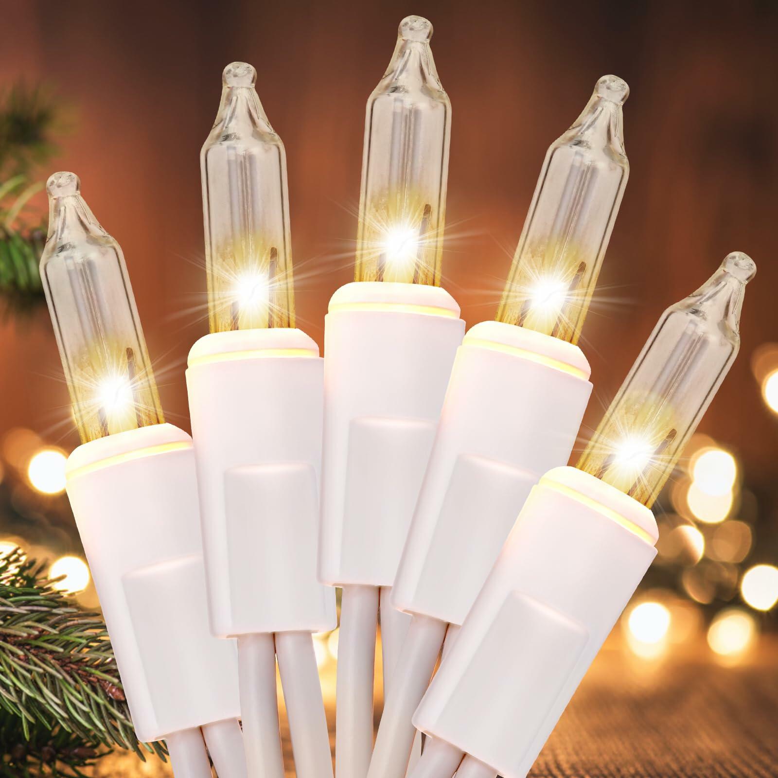 Meteds Christmas Lights 150 Count Warm White String Lights 32Ft UL Certified