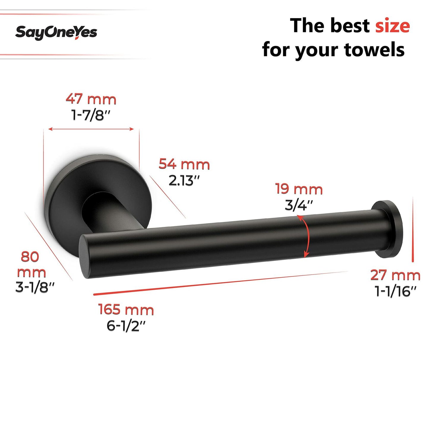 SAYONEYES Matte Black SUS304 Stainless Steel Toilet Paper Holder 2 Pack