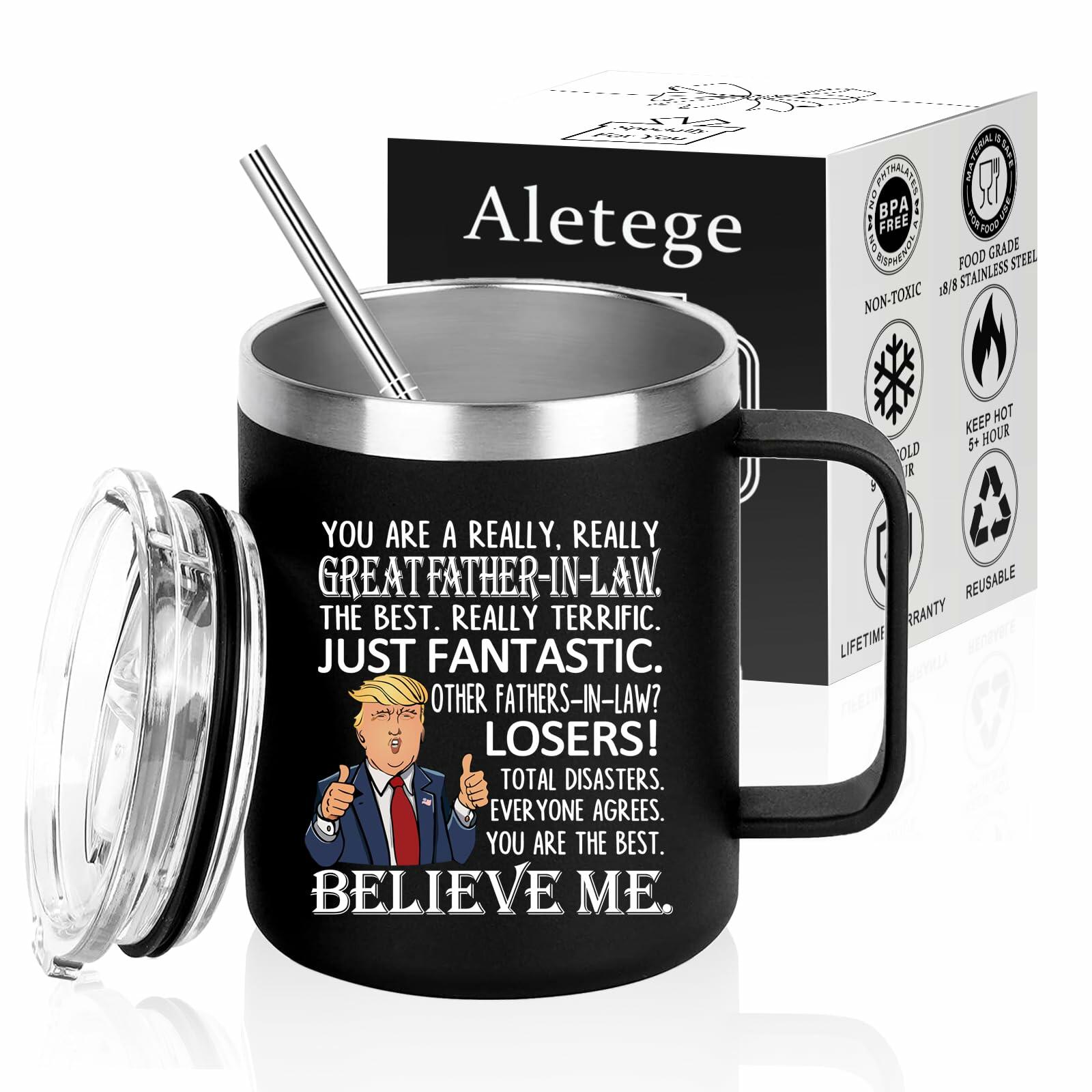 [Like New] Aletege Great Father-In-Law Mug Stainless Steel 12 OZ Black