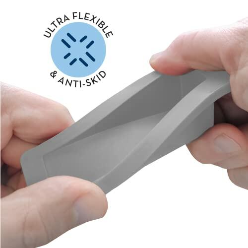 S&T INC. Heavy Duty Rubber Door Stopper Grey 4.8x2.2x1.3in 4 Pack