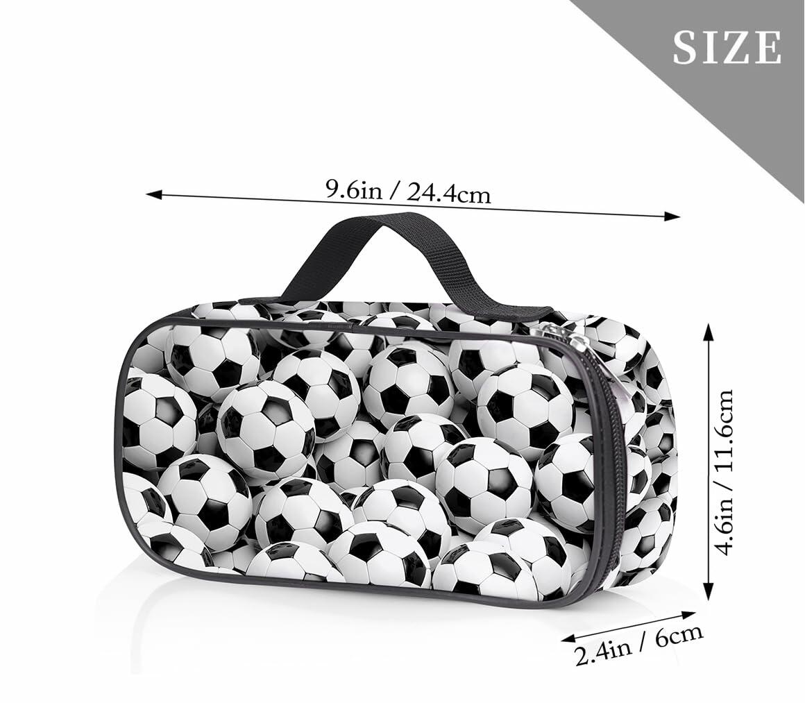 Soccer Pen Holder Case Multifunction Storage Pouch with Zipper Large Capacity