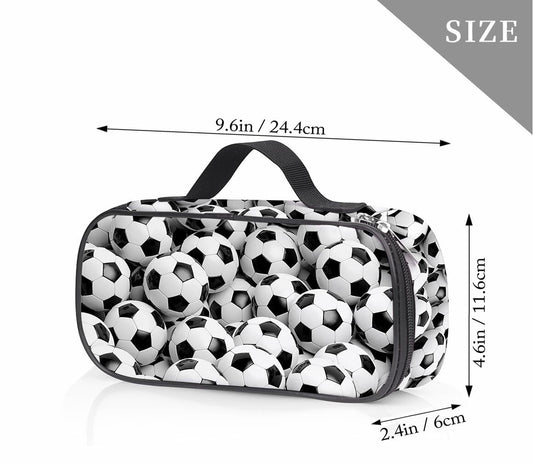 Soccer Pen Holder Case Multifunction Storage Pouch with Zipper Large Capacity