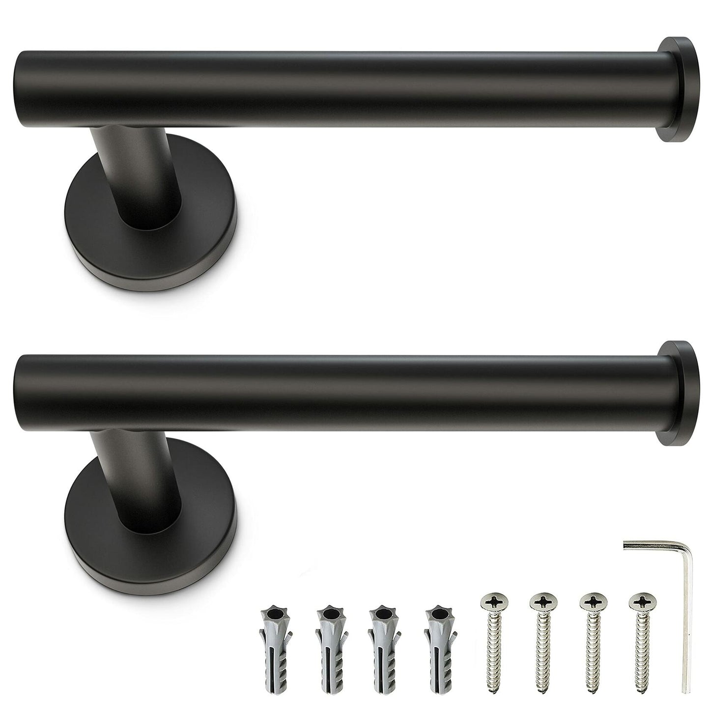 SAYONEYES Matte Black SUS304 Stainless Steel Toilet Paper Holder 2 Pack