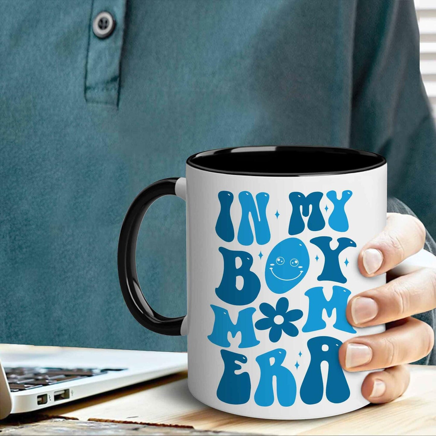 [Like New] CHIMCHICHCHOE Boy Mom Era Coffee Mug Multicolor Accent 11 OZ Ceramic