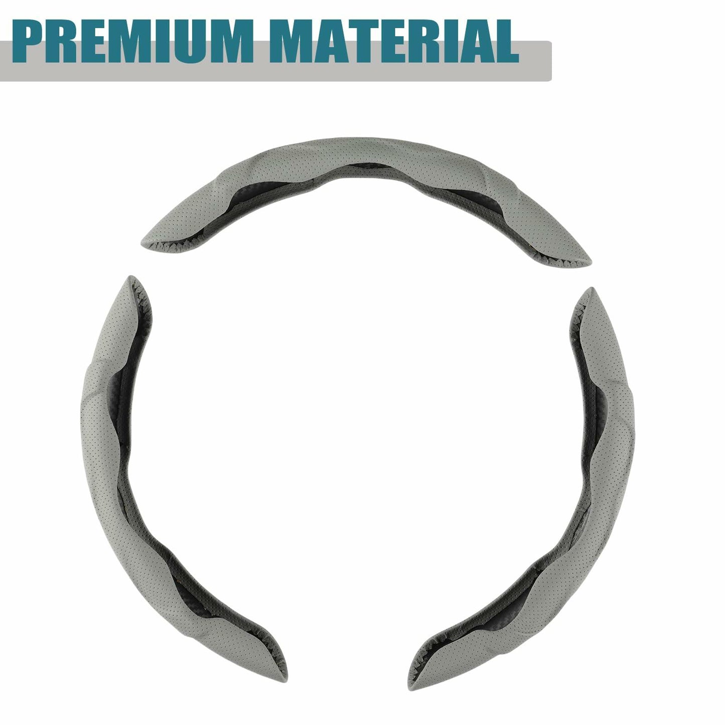 West Llama Car Steering Wheel Cover Set 3pcs Leather 3D Gray for Honda