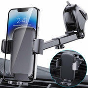 QAB Car Phone Mount Windshield Holder Military-Grade Suction Black