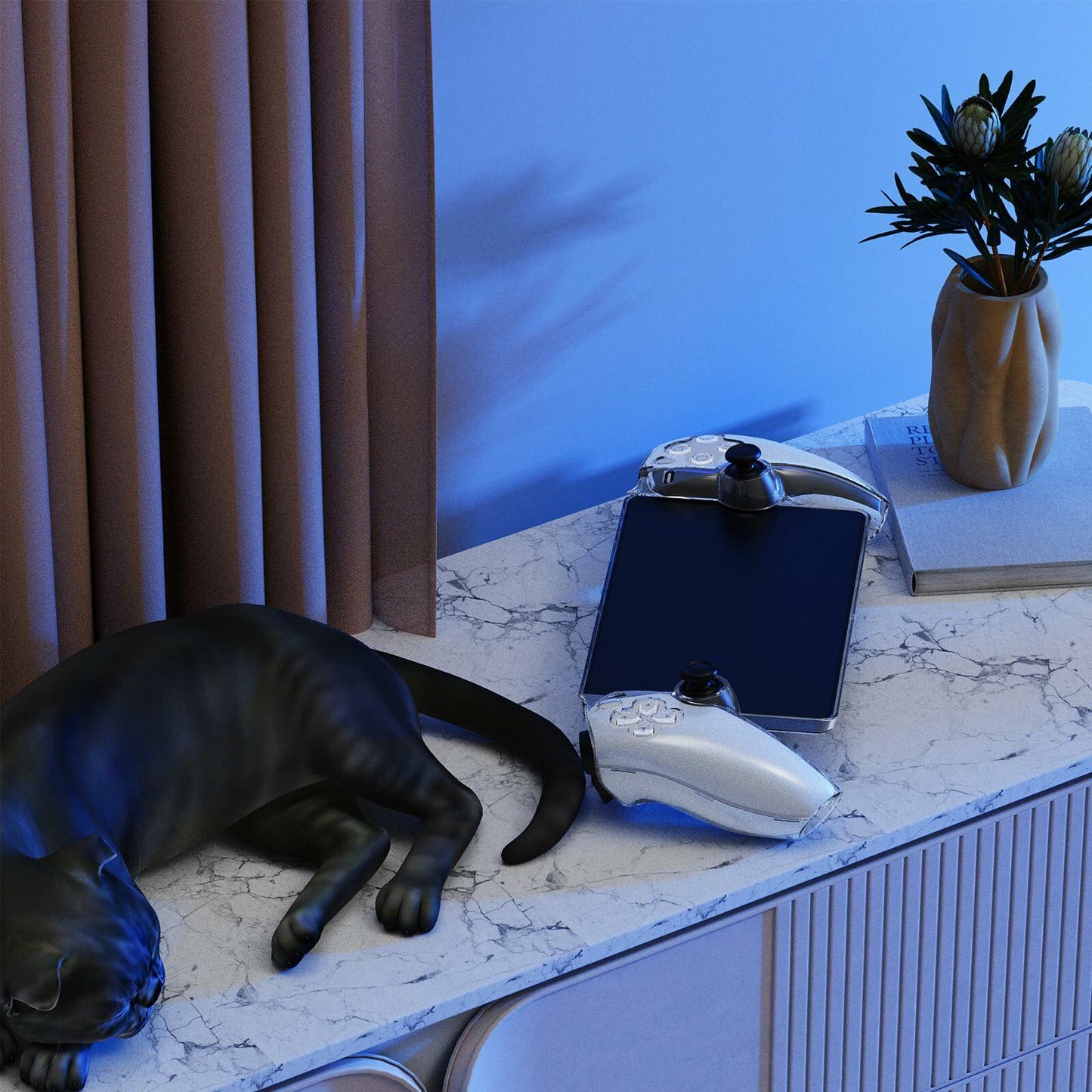 [Like New] HEYSTOP PS5 Controller Case Clear Grip Cover w/ Screen Protector & Caps