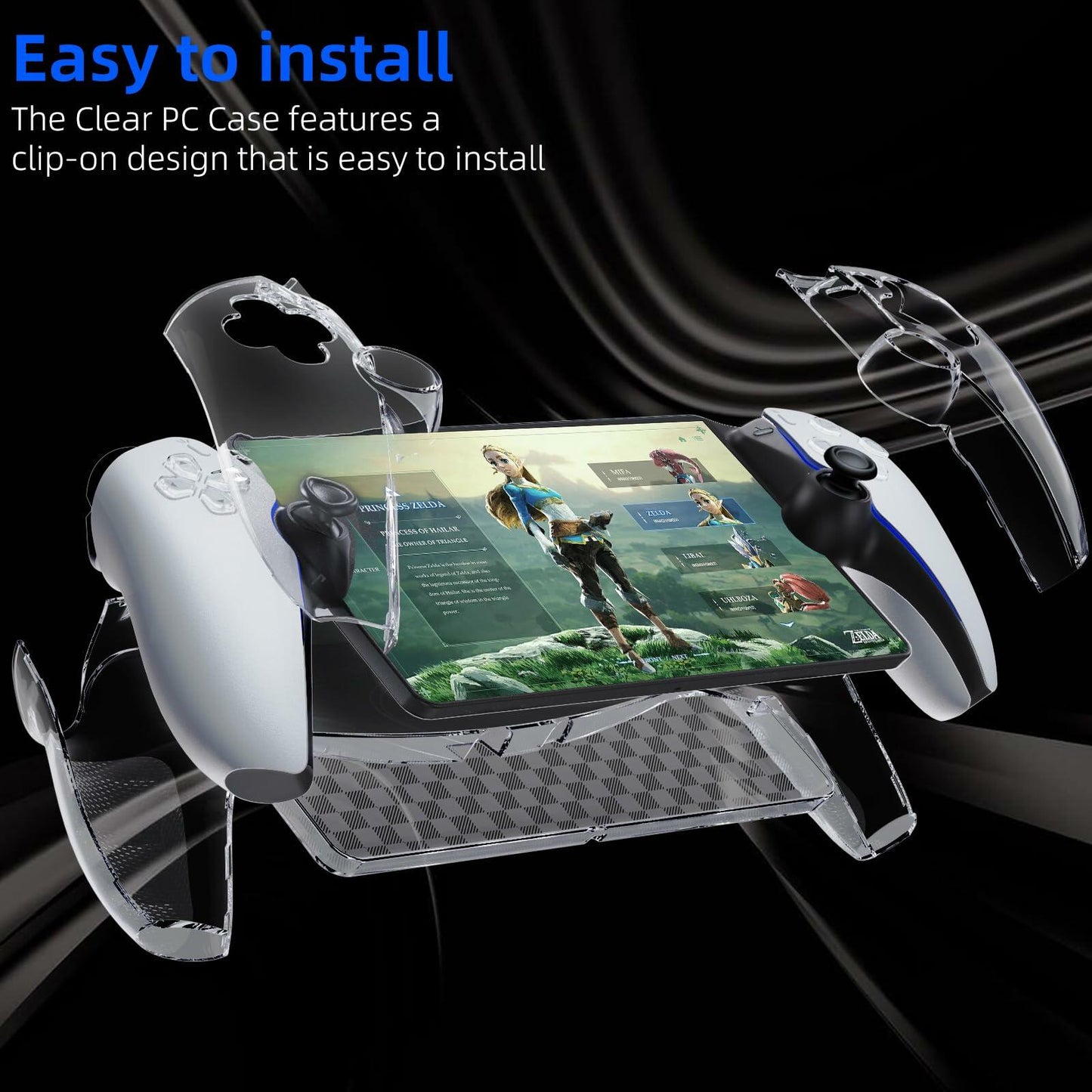 [Like New] HEYSTOP PS5 Controller Case Clear Grip Cover w/ Screen Protector & Caps