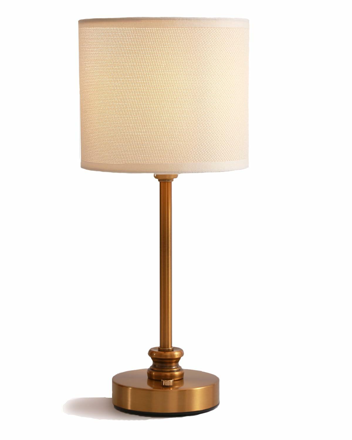 HEQET Cordless Table Lamp Small Gold Portable Rechargeable 2-Level Brightness