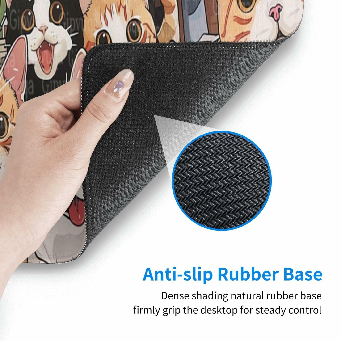 Gipvuqa Japanese Cats XL Gaming Desk Pad 31.5x11.8 Inch Large Mouse Mat