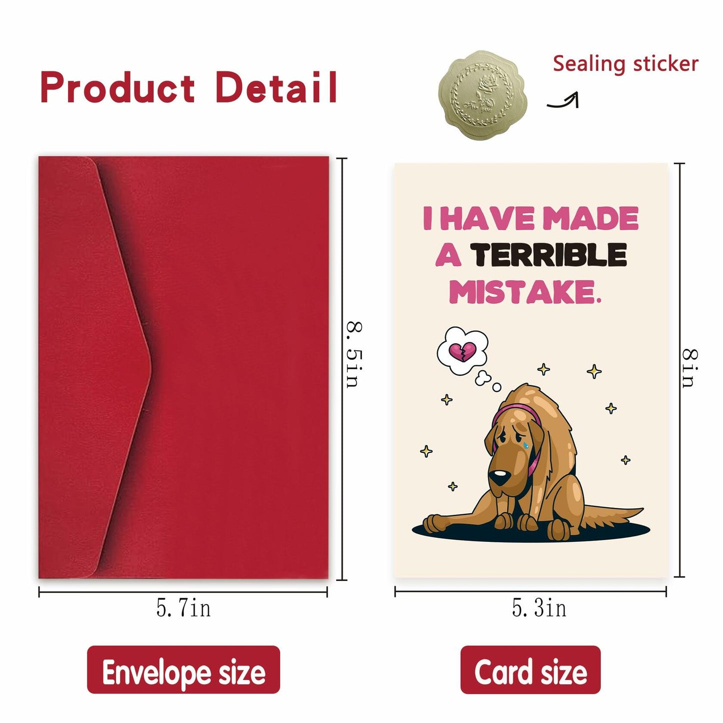 Detuca I'm Sorry Greeting Card Funny Apology Card for Her Him