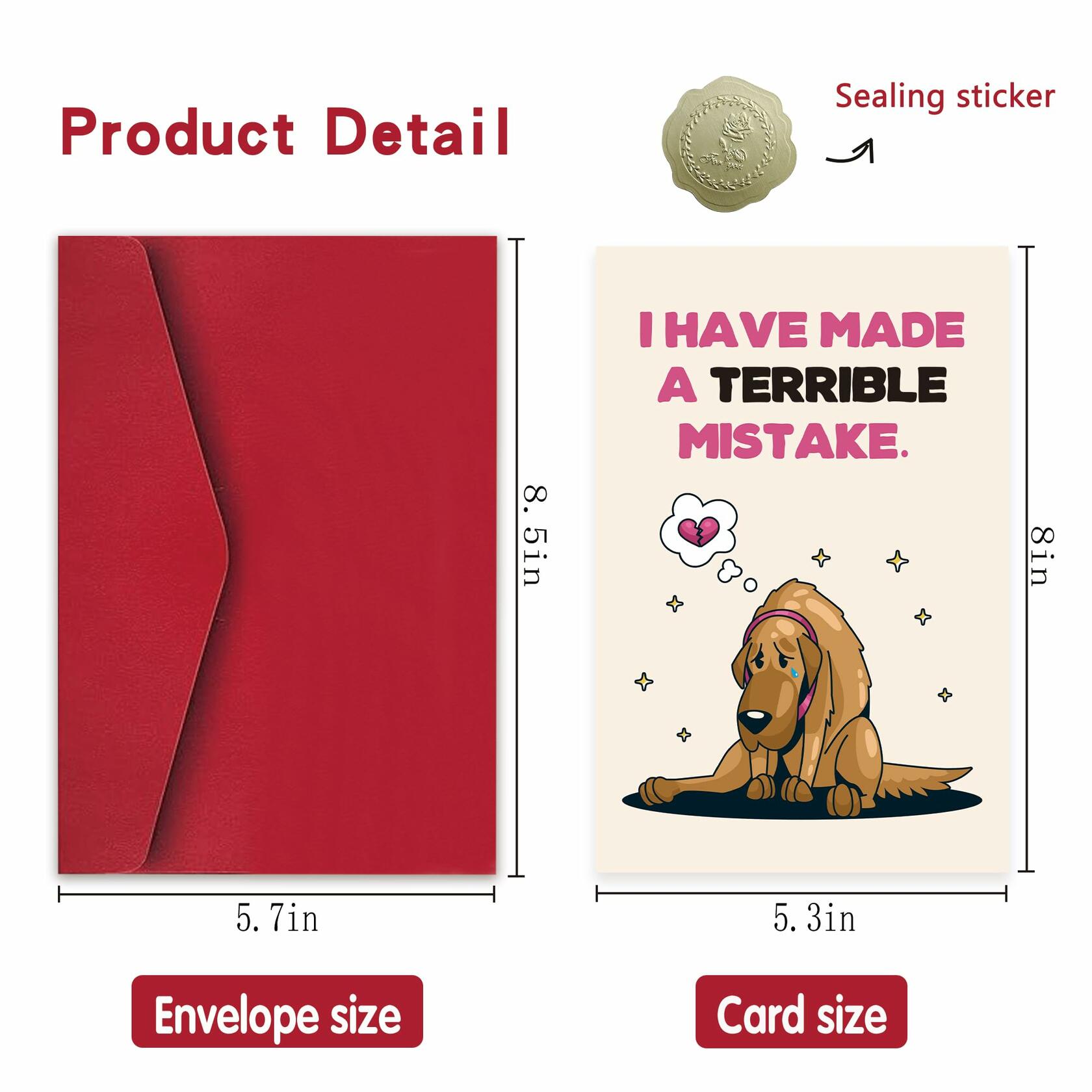 Detuca I'm Sorry Greeting Card Funny Apology Card for Her Him