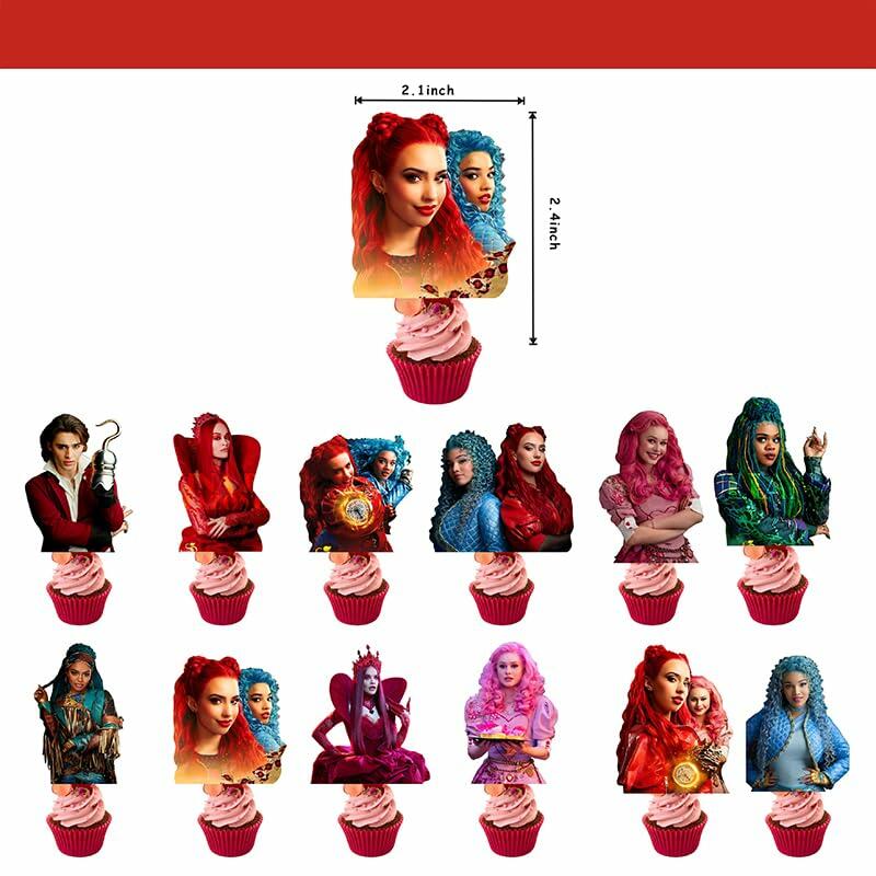 Descendants Party Supplies Birthday Decor Banner Cake & Cupcake Toppers