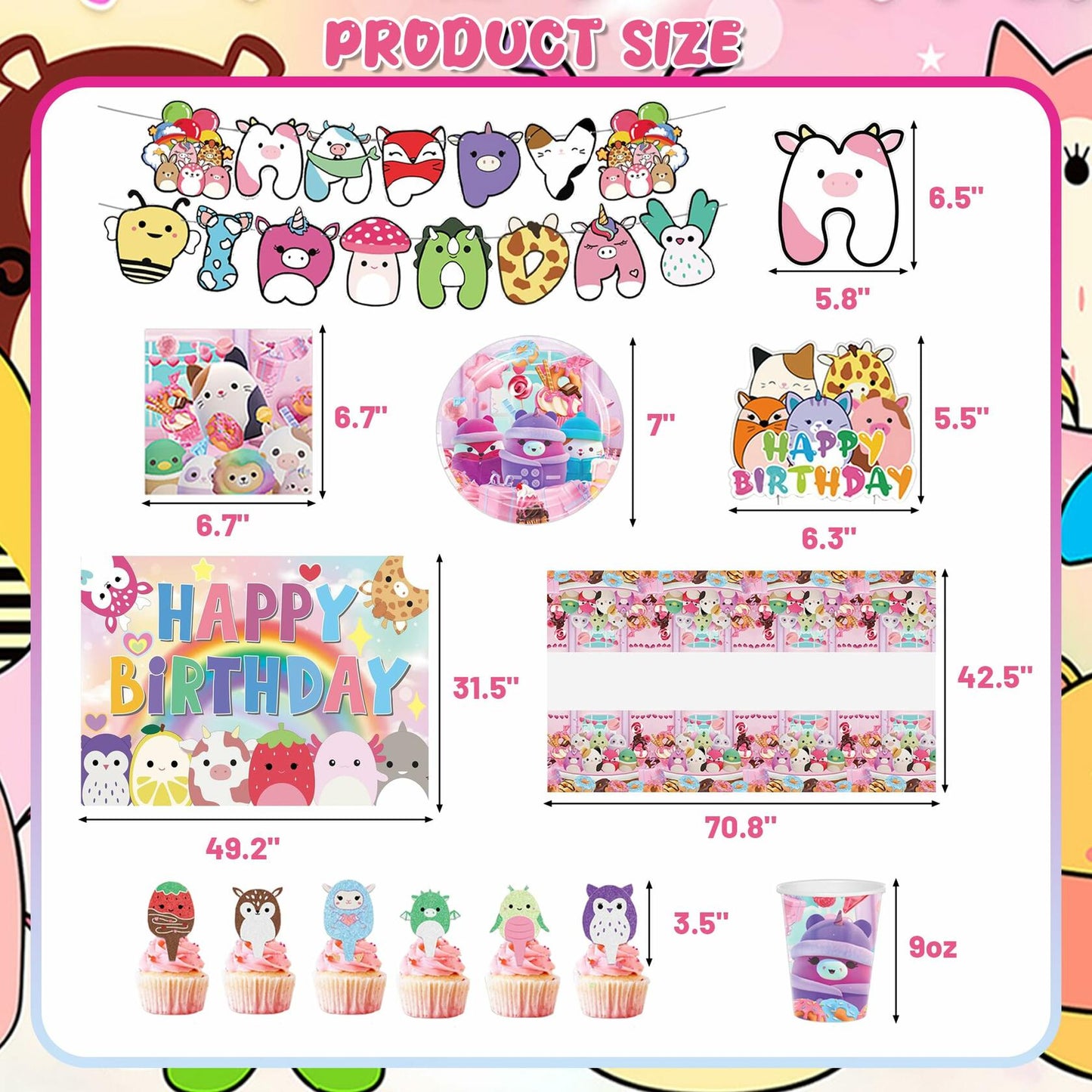 Cute Kitty Party Supplies Set 250pcs Pink Theme Decorations for Kids Party