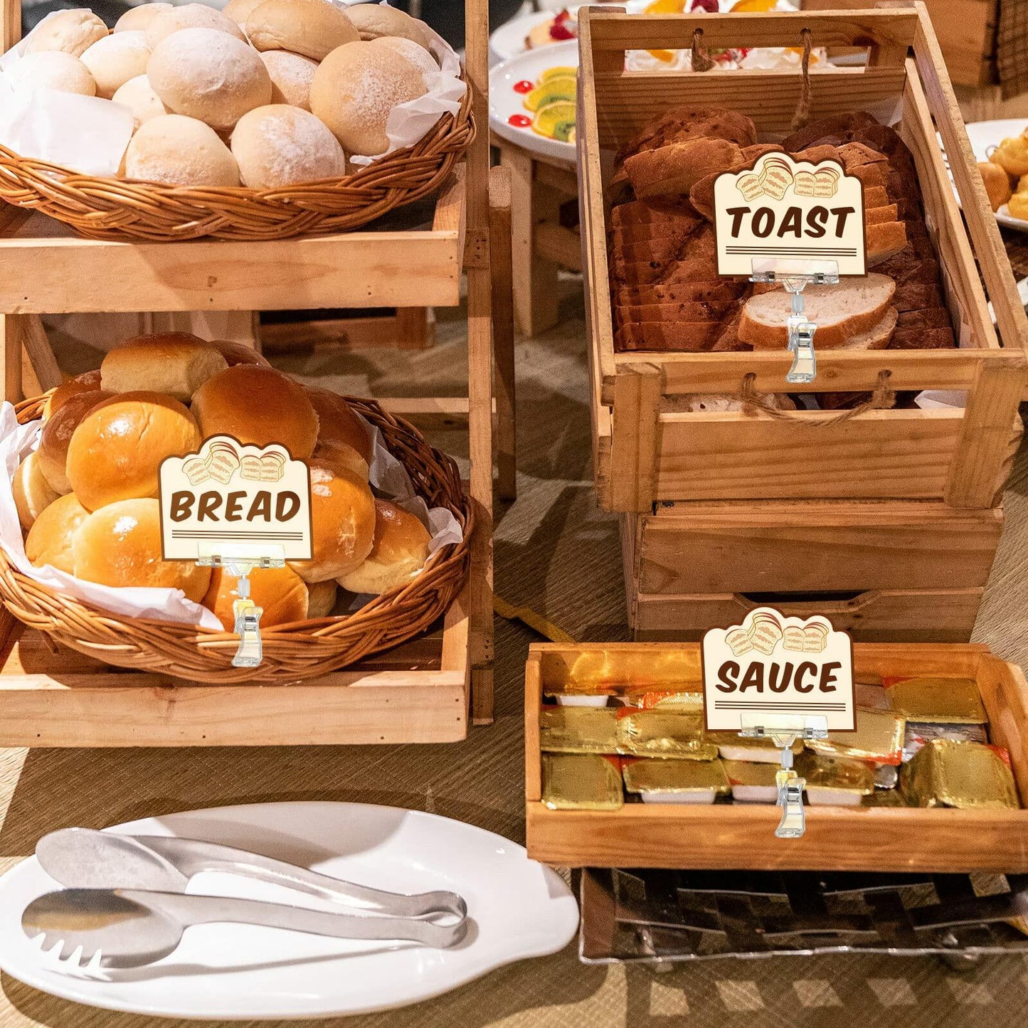 Honeydak 50pcs Plastic Sign Holder Clips Rotatable Price Display Rack