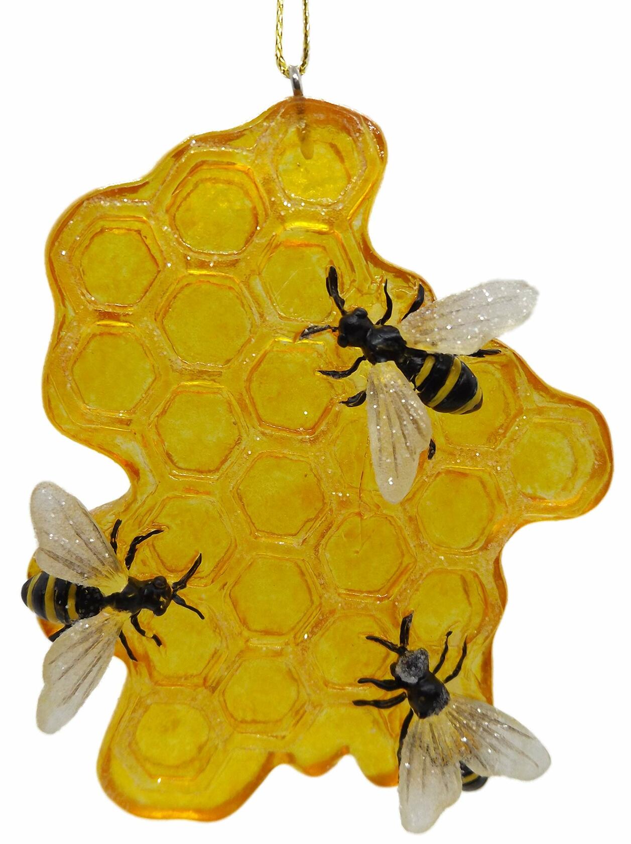 Honeycomb with Worker Bees Christmas Tree Ornament