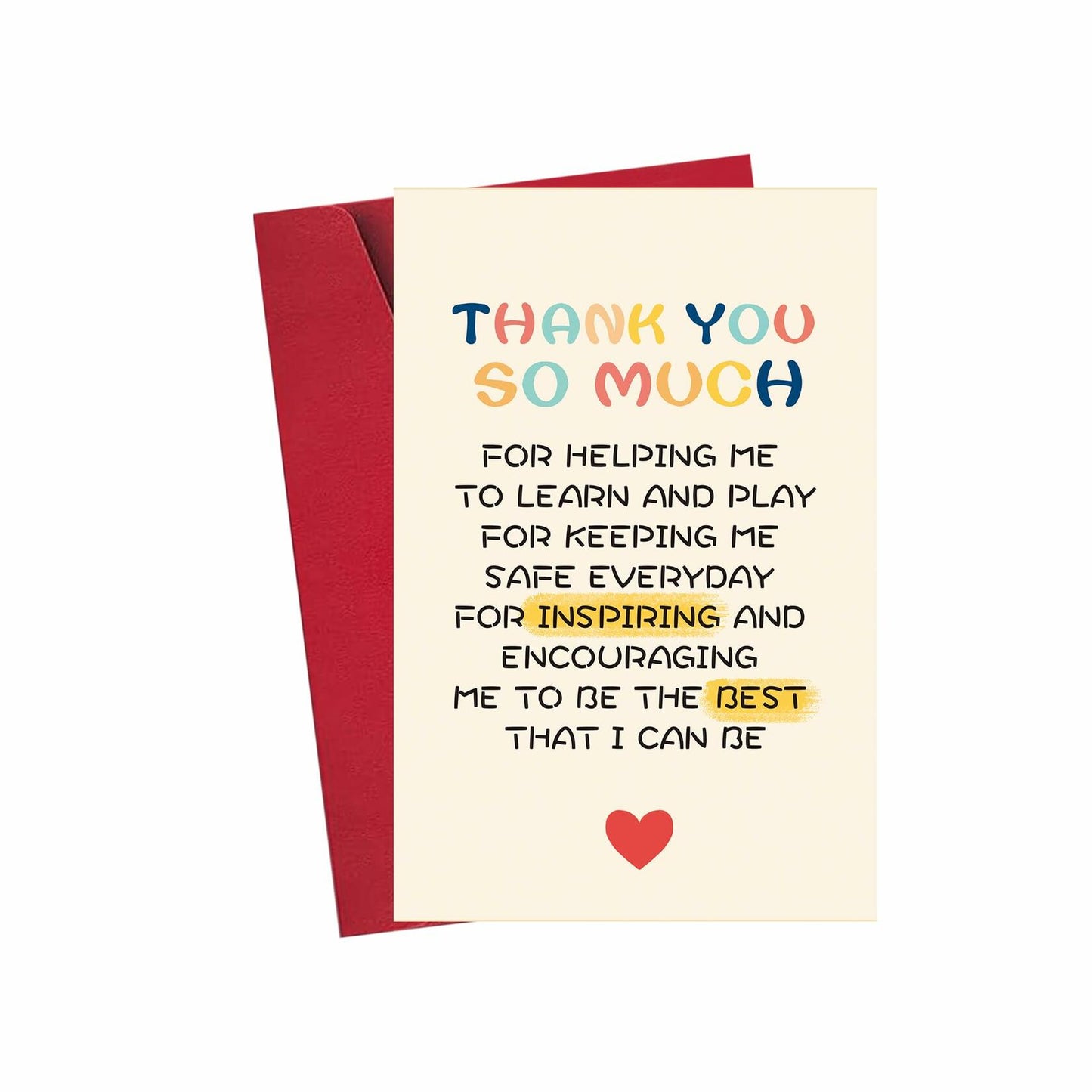 Detuca Best Teacher Thank You Card Gift from Students Funny Appreciation