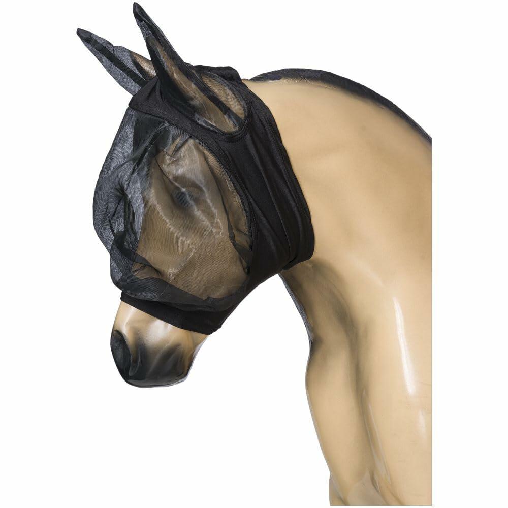 Tough 1 Fly Mask with Ears, Black, Miniature Size