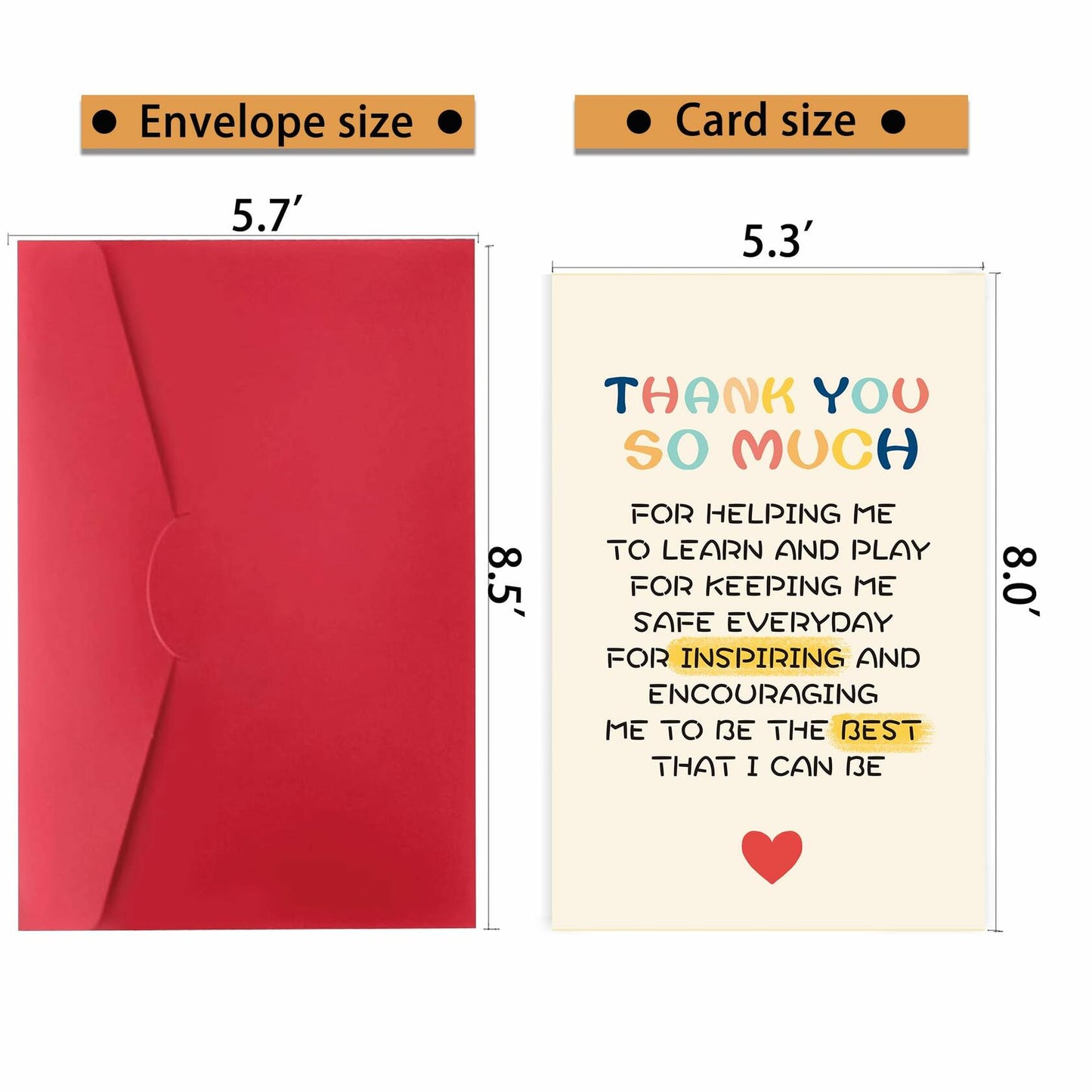 Detuca Best Teacher Thank You Card Gift from Students Funny Appreciation