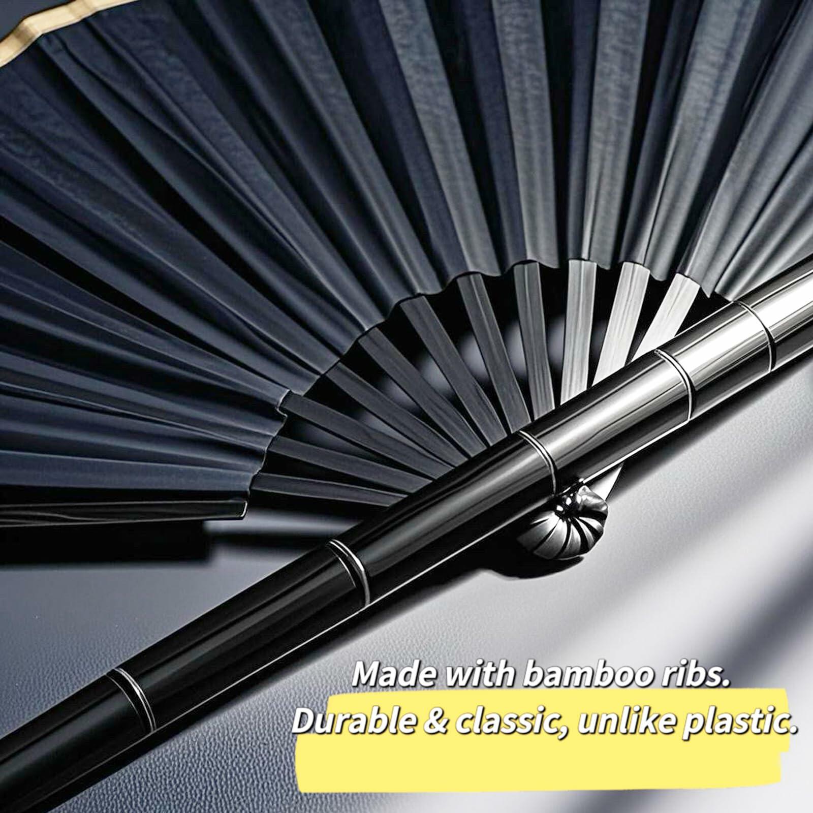 Grombolar Upgraded Hand Fan Foldable Line Dance Popping 13in Flashing Rose Red