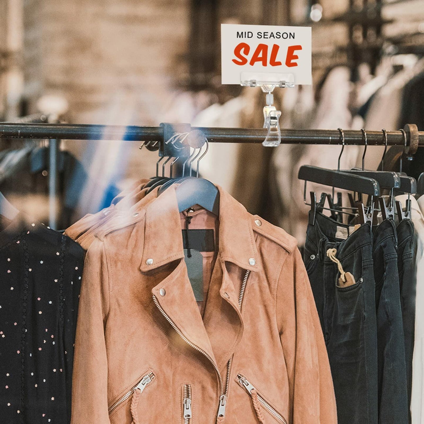 Honeydak 50pcs Plastic Sign Holder Clips Rotatable Price Display Rack