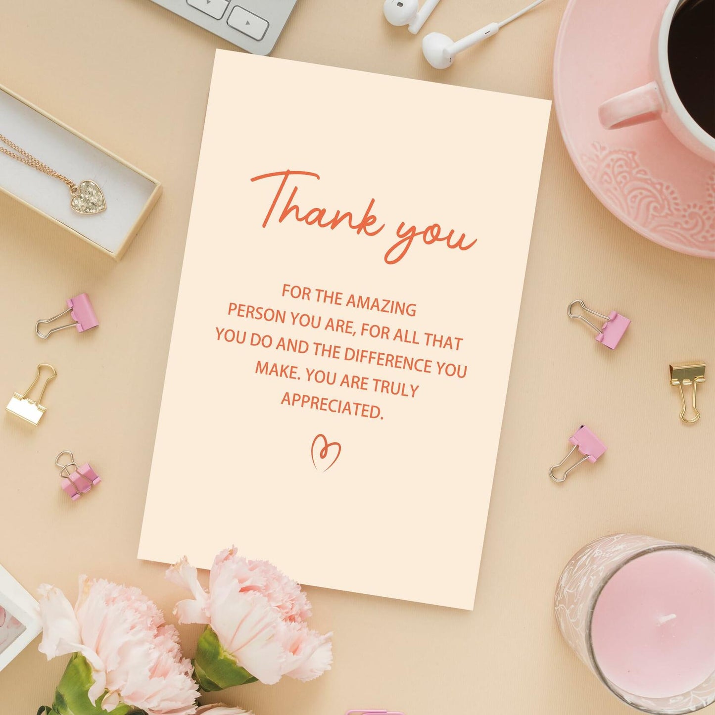 Detuca Thank You Card for Men Women Appreciation Gift Color DTK-81 Style DTK-81
