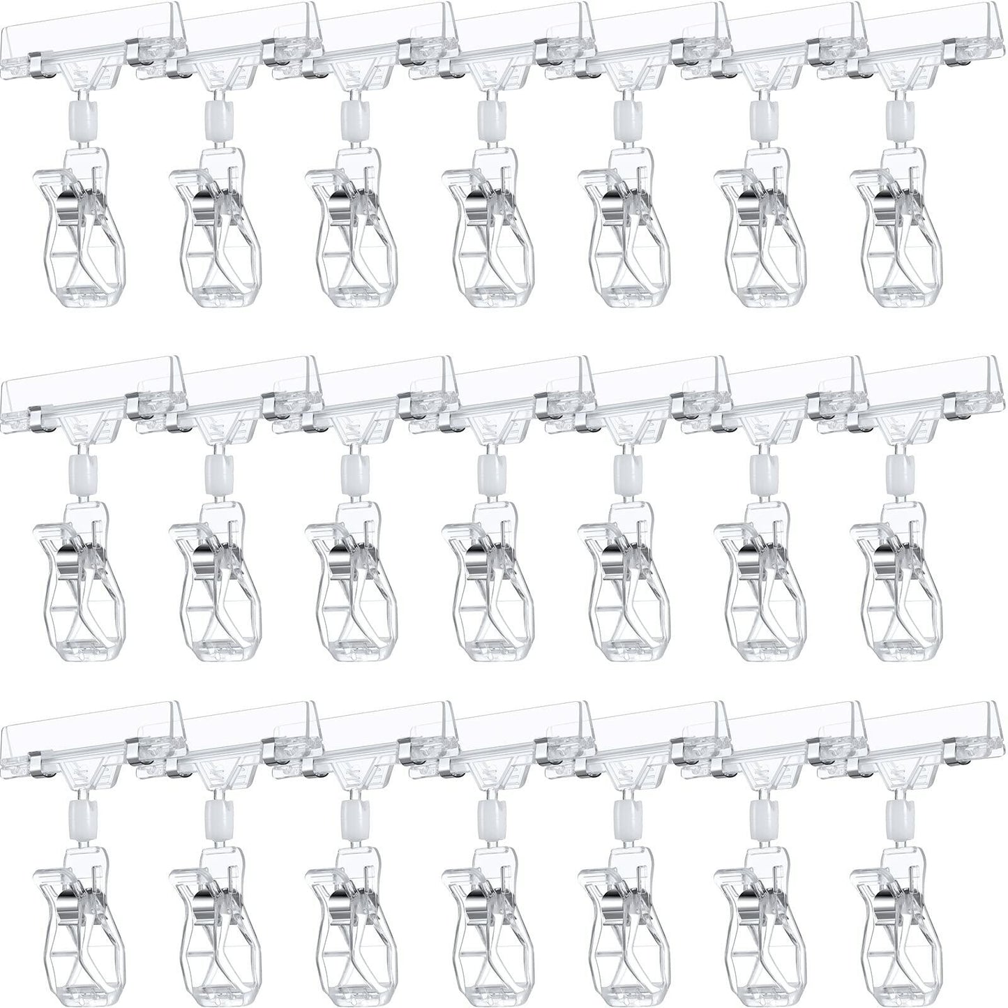 Honeydak 50pcs Plastic Sign Holder Clips Rotatable Price Display Rack