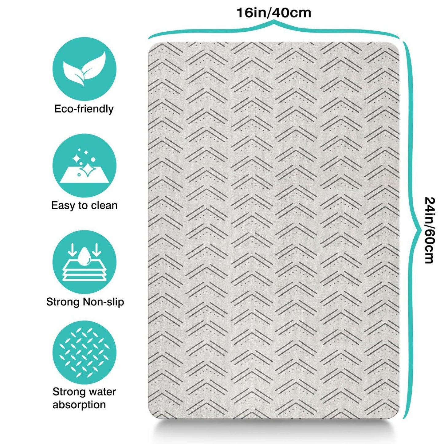 Generic Dog Bowl Mat Absorbent Non-Slip Quick Dry 16x24 Inch Black-4