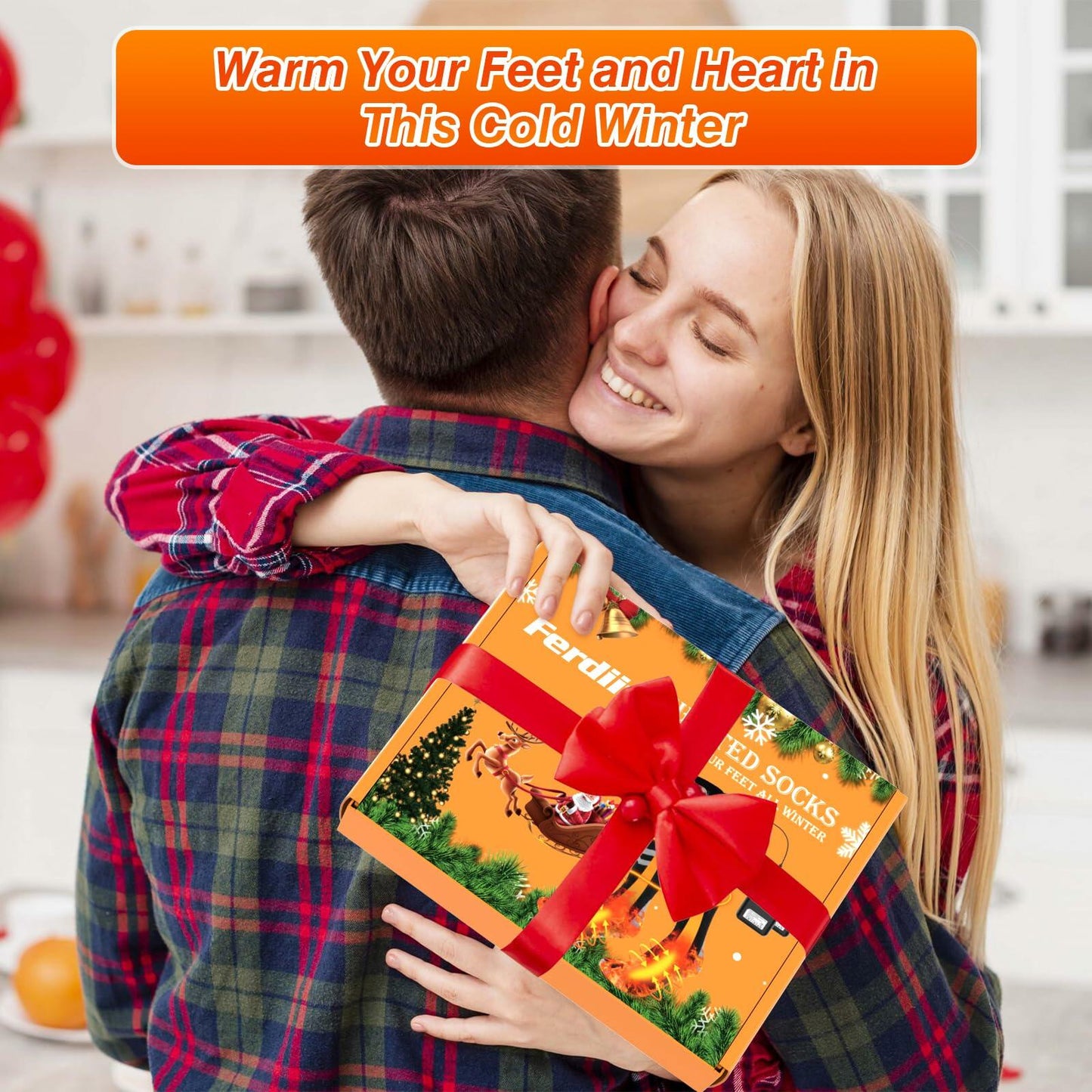 Ferdiiz Rechargeable Heated Socks Electric Foot Warmer 6000mAh Black&Grey