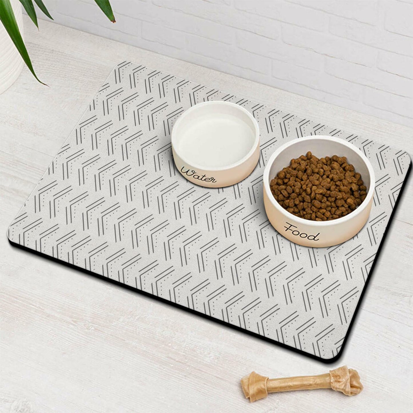 Generic Dog Bowl Mat Absorbent Non-Slip Quick Dry 16x24 Inch Black-4