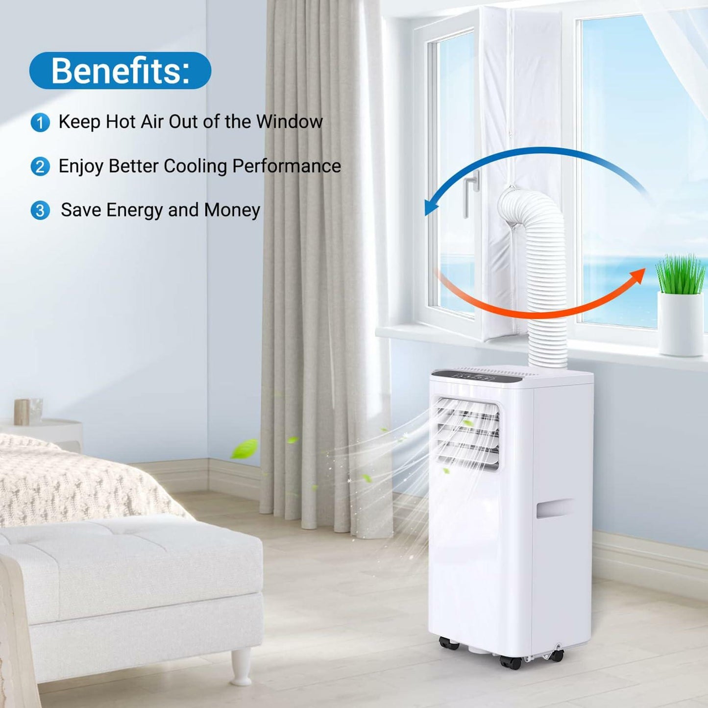 Jyxmor 400CM(157") Window Seal Kit Casement AC Waterproof White-4M