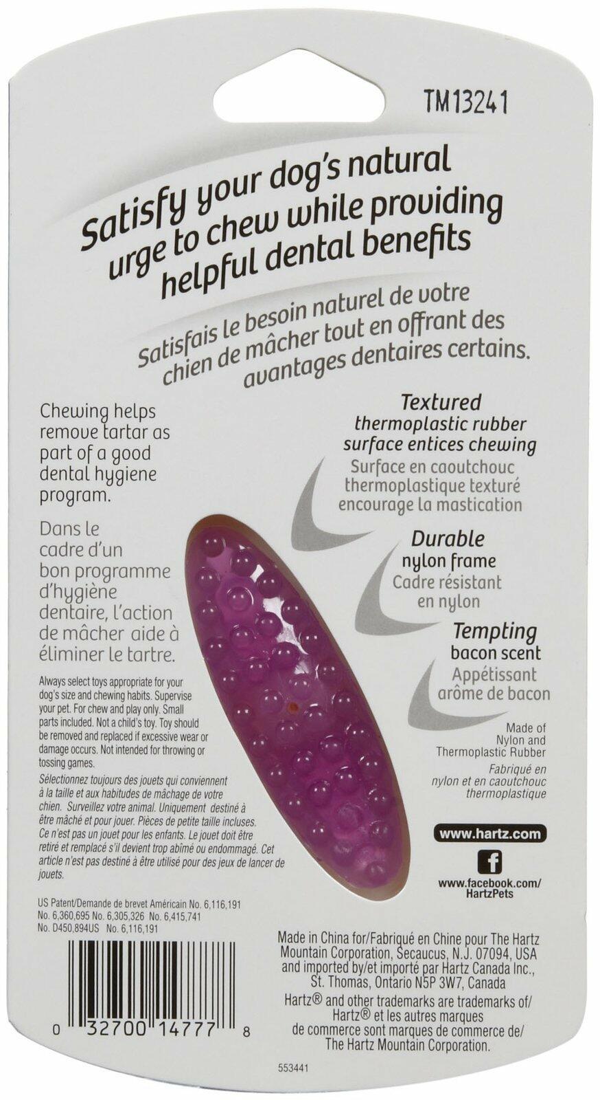 Hartz Chew 'n Clean Tuff Bone Bacon Scented Dental Dog Chew Toy Extra Small