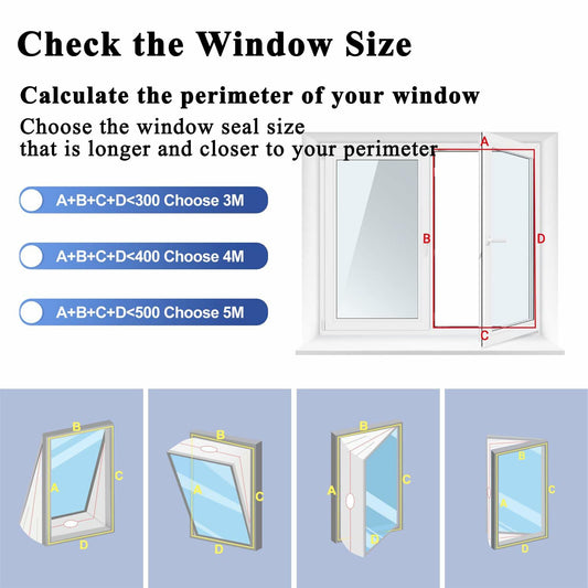 Jyxmor 400CM(157") Window Seal Kit Casement AC Waterproof White-4M