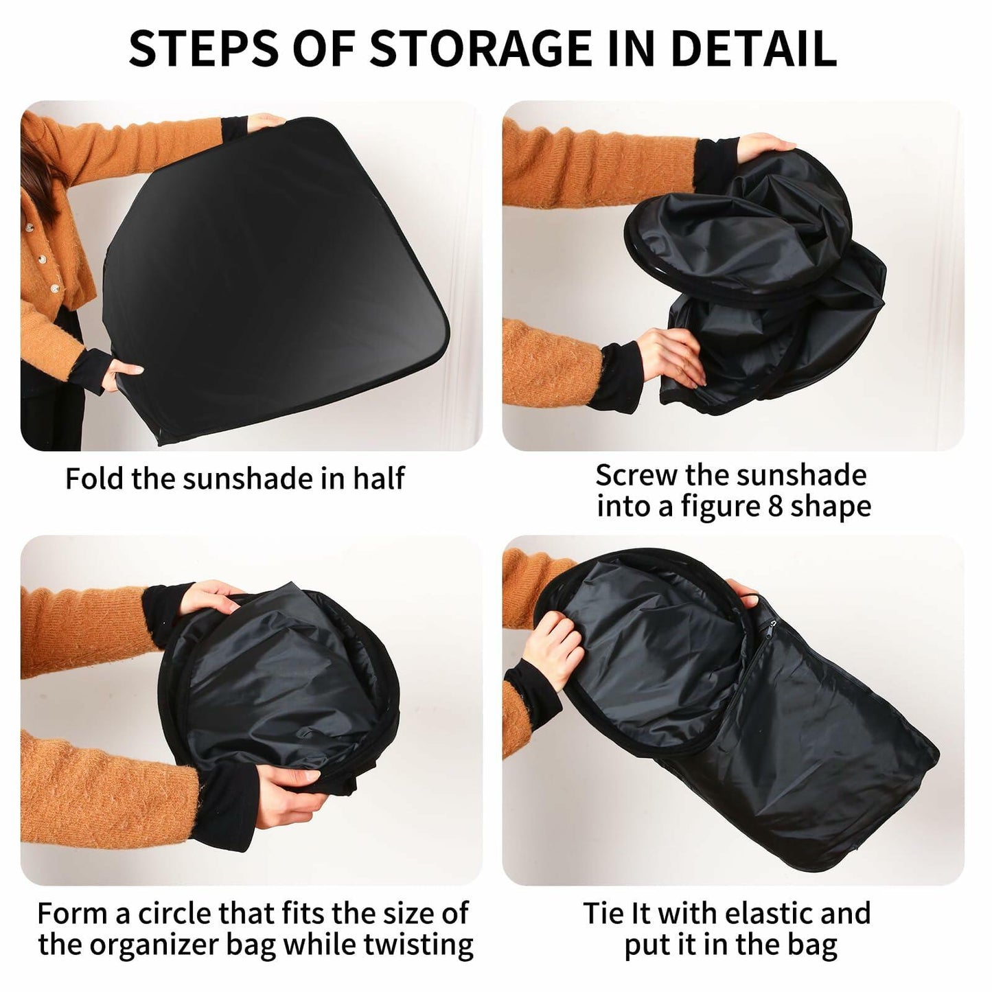 COFSODI Car Windshield Sunshade Double Thickened UV Protection Black