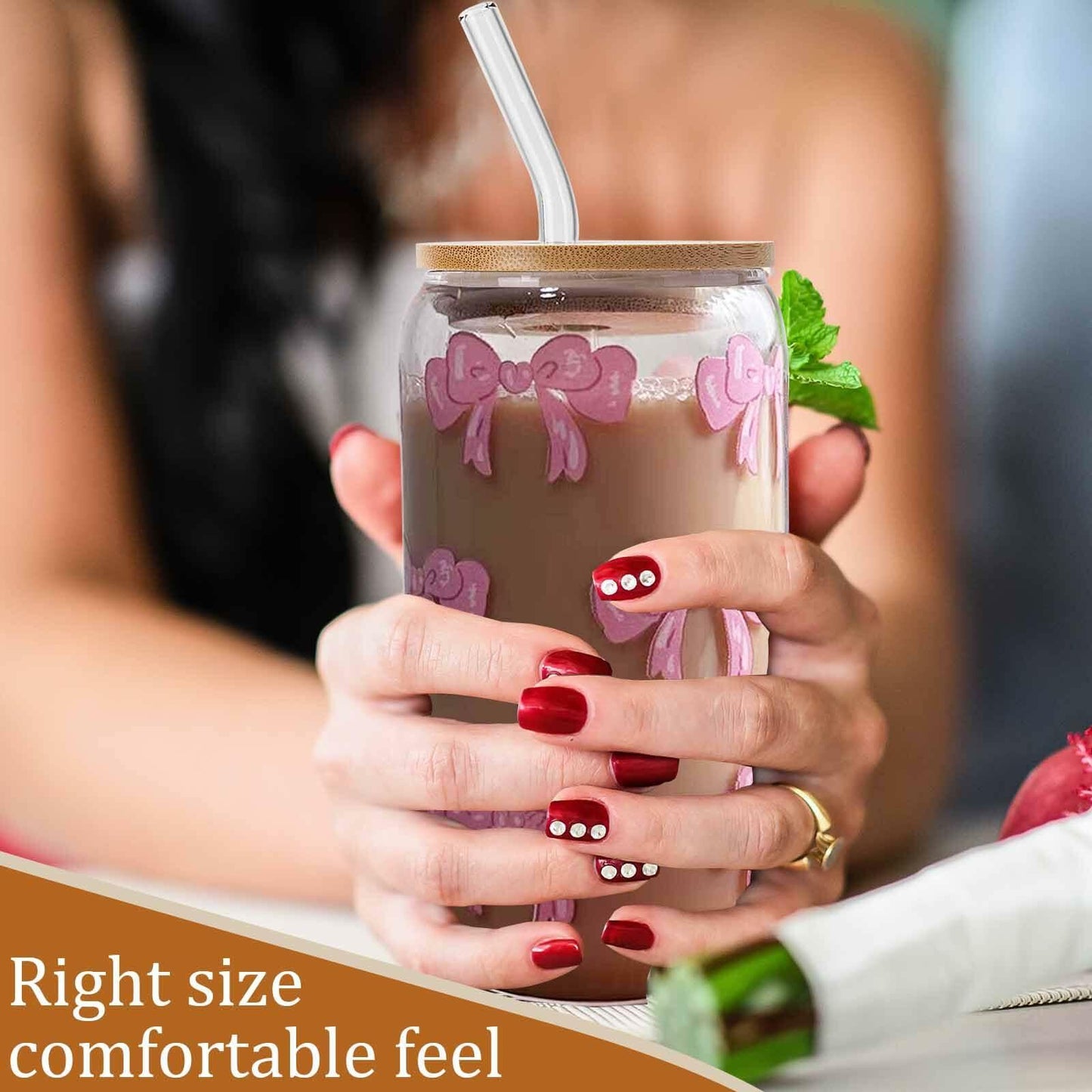 MEOGUTYI Cool Aunties Nephew 16oz Glass Can Shaped Cups with Lids & Straws