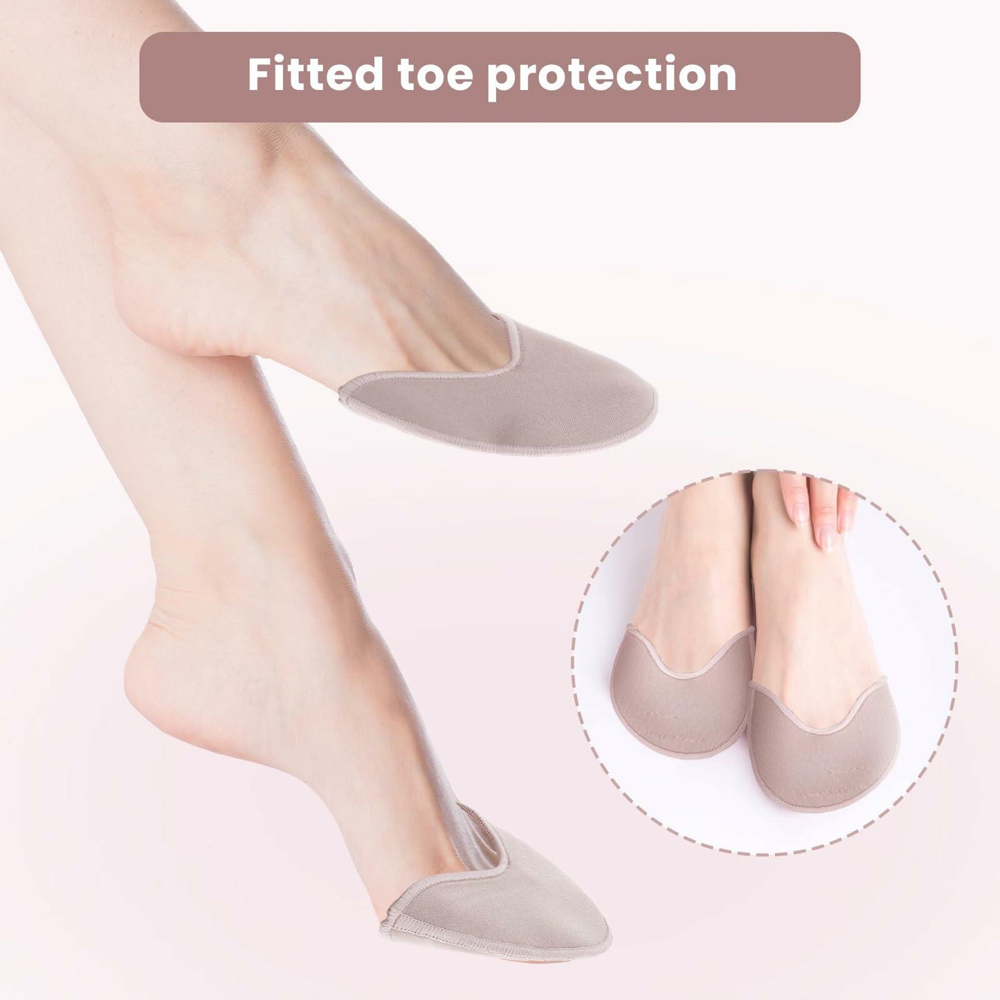 Prasacco Ballet Toe Pads Soft Breathable Elastic Reusable Size 6-9