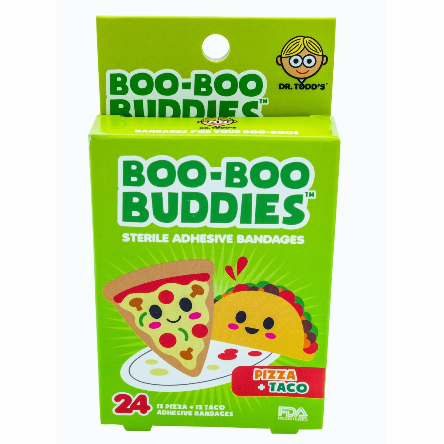 Boo Boo Buddies Kids Adhesive Bandages Pizza Taco 24 Count Sterile
