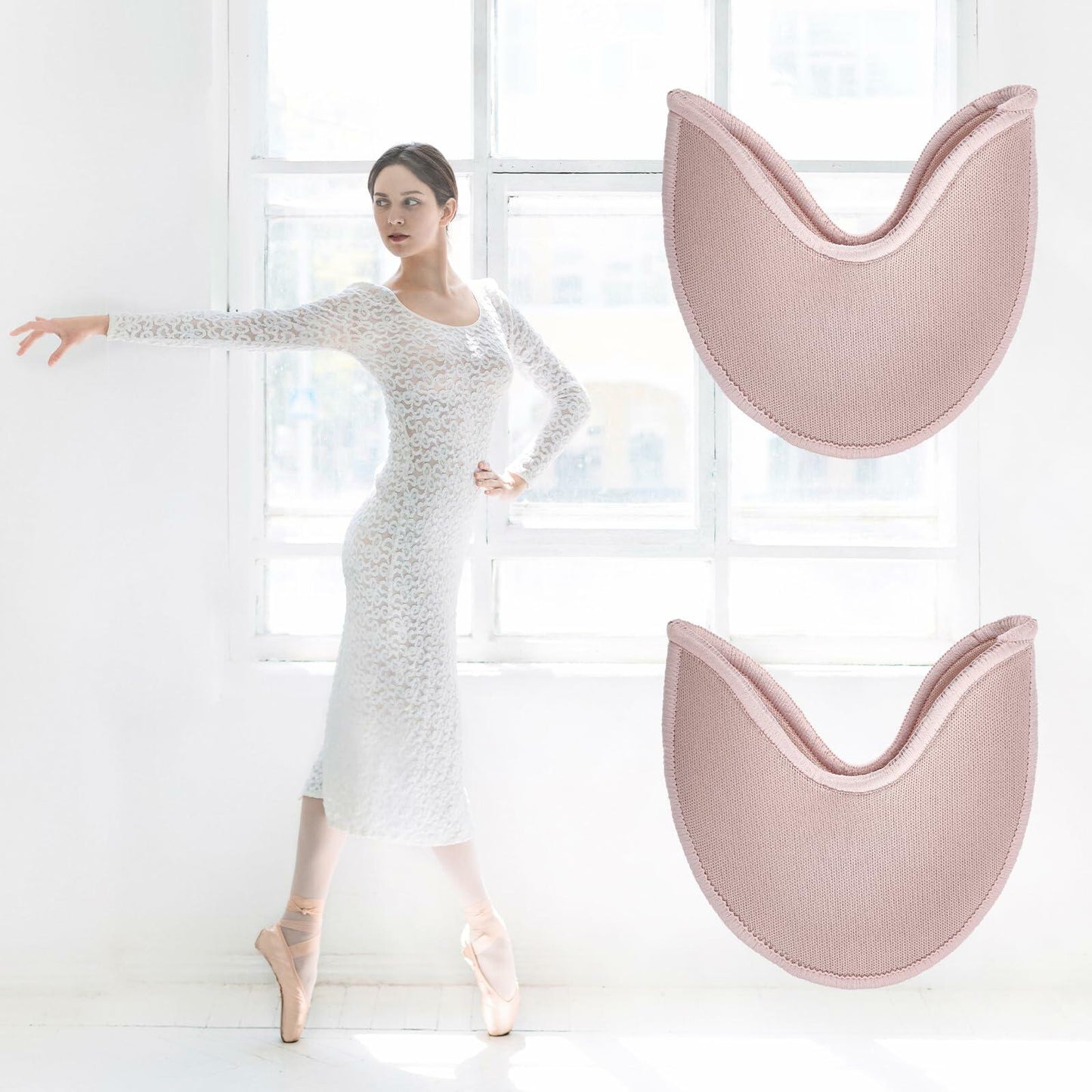 Prasacco Ballet Toe Pads Soft Breathable Elastic Reusable Size 6-9