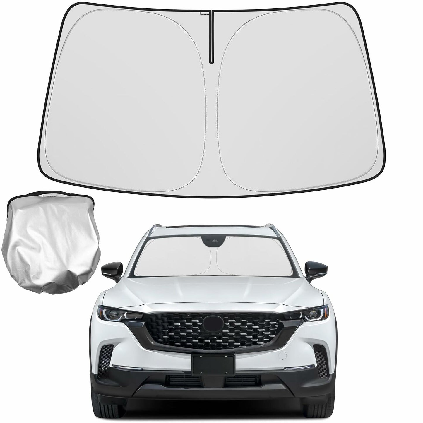 Hugeek Windshield Sun Shade for Mazda CX-50 2023-2025 Black Protector