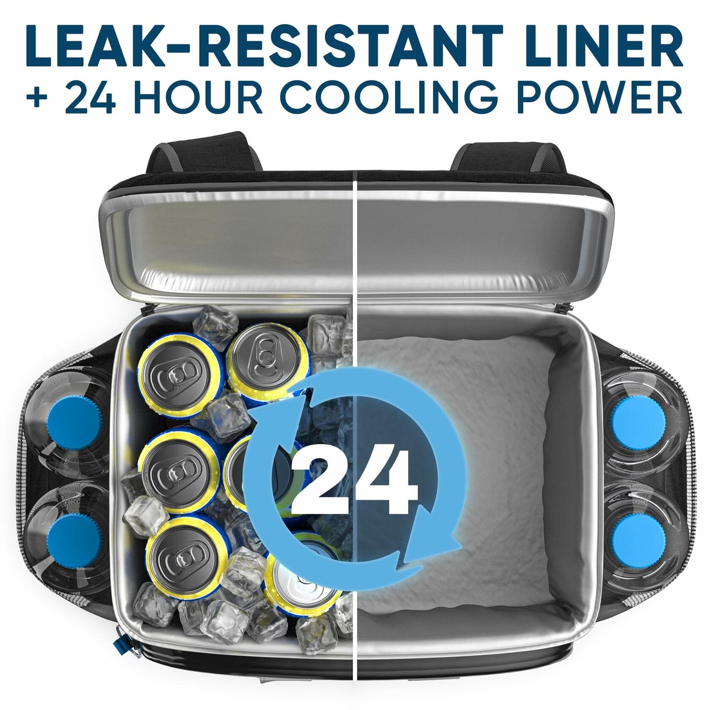 Everlasting Comfort Insulated Backpack Cooler 54 Can Leak Proof Black