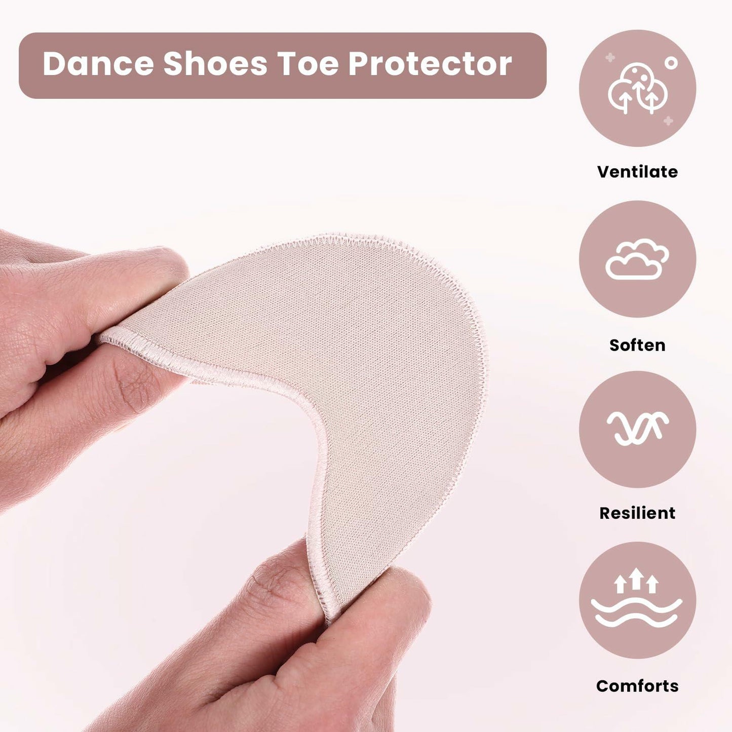 Prasacco Ballet Toe Pads Soft Breathable Elastic Reusable Size 6-9
