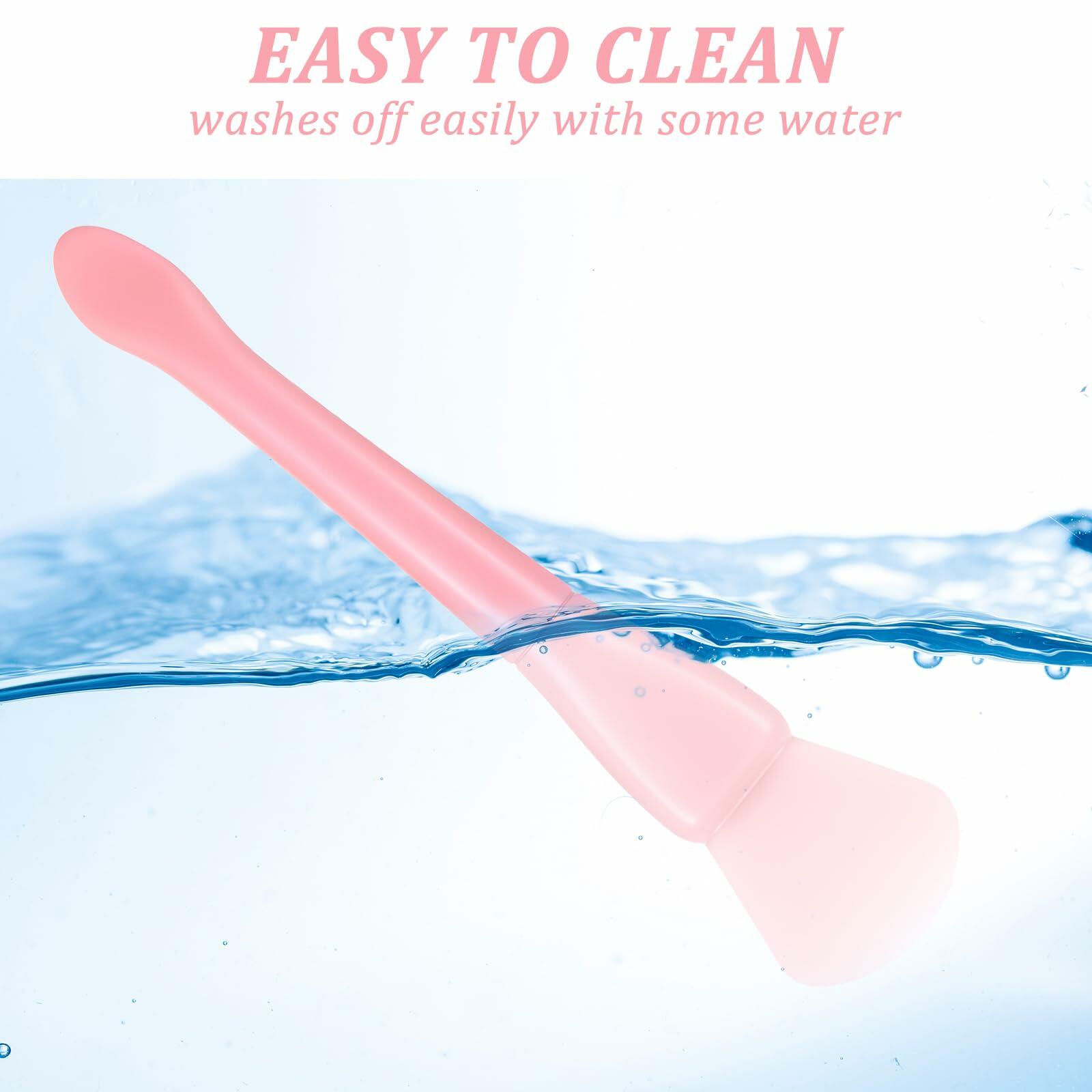 QFGasre Silicone Face Mask Brush Applicator Soft Beauty Tool Pink Blue