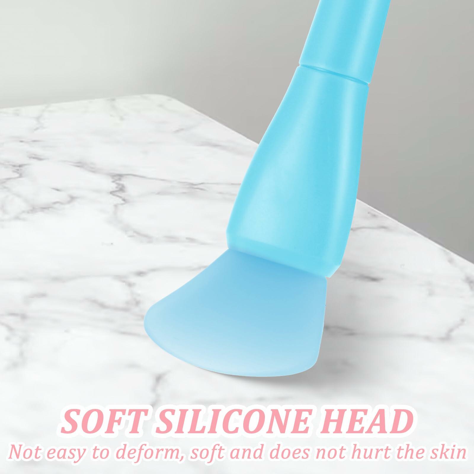 QFGasre Silicone Face Mask Brush Applicator Soft Beauty Tool Pink Blue