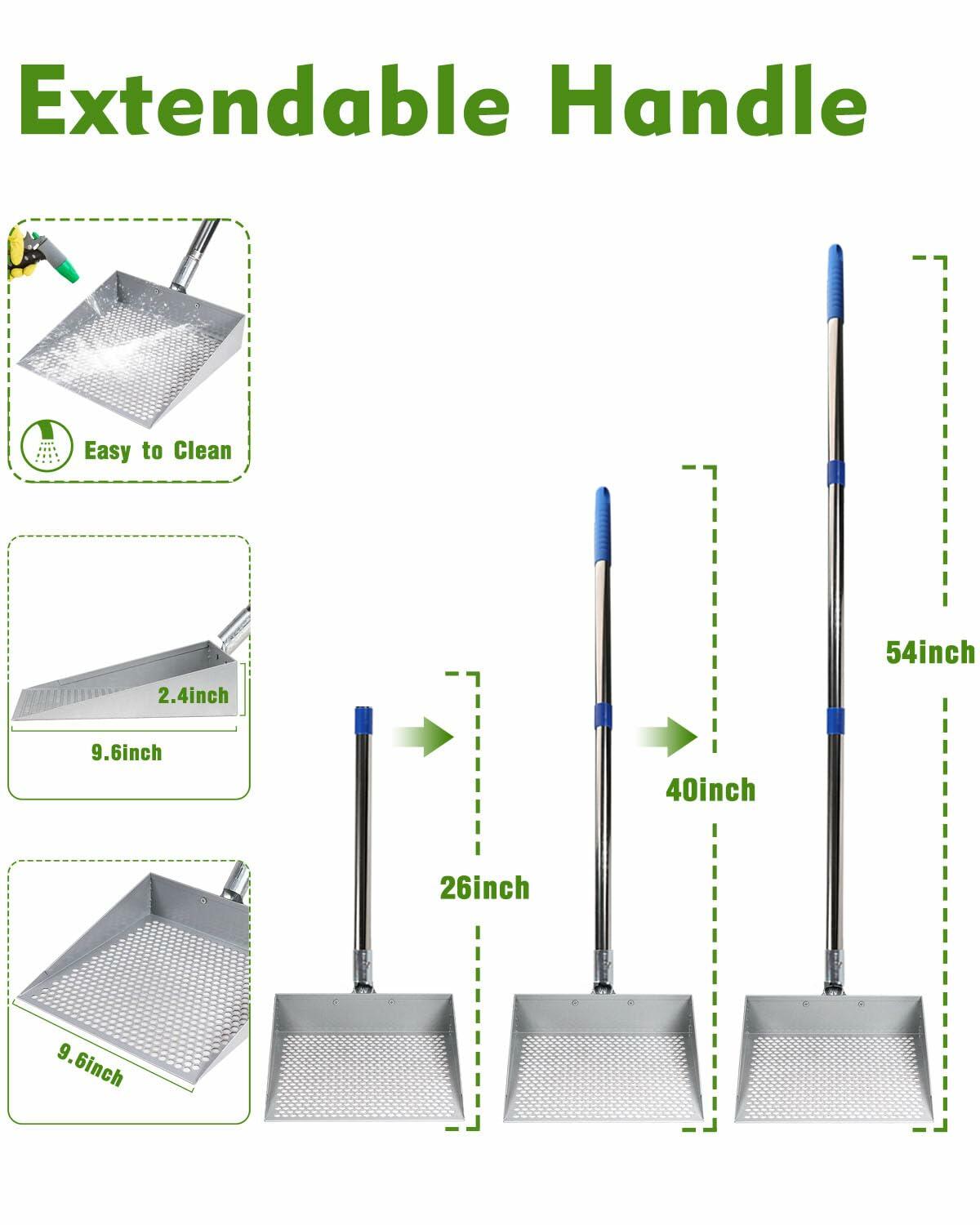 YQDHYLYH Metal Chicken Poop Scooper Heavy Duty Silver Large Coop Tool