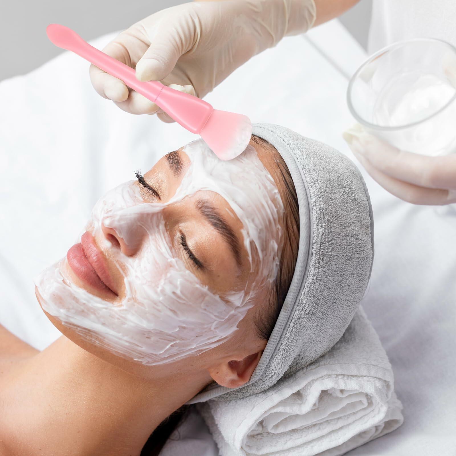 QFGasre Silicone Face Mask Brush Applicator Soft Beauty Tool Pink Blue