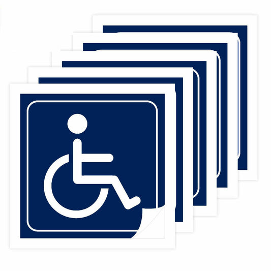Besttile Disabled Wheelchair Symbol Labels 6 Inch Bright Handicap Stickers 5 pcs