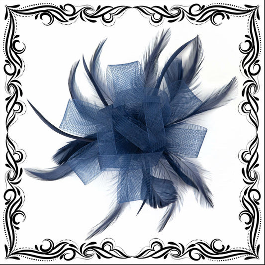 globazoe Fascinator Derby Hat Women Vintage Headband Navy Blue Size 1 Count